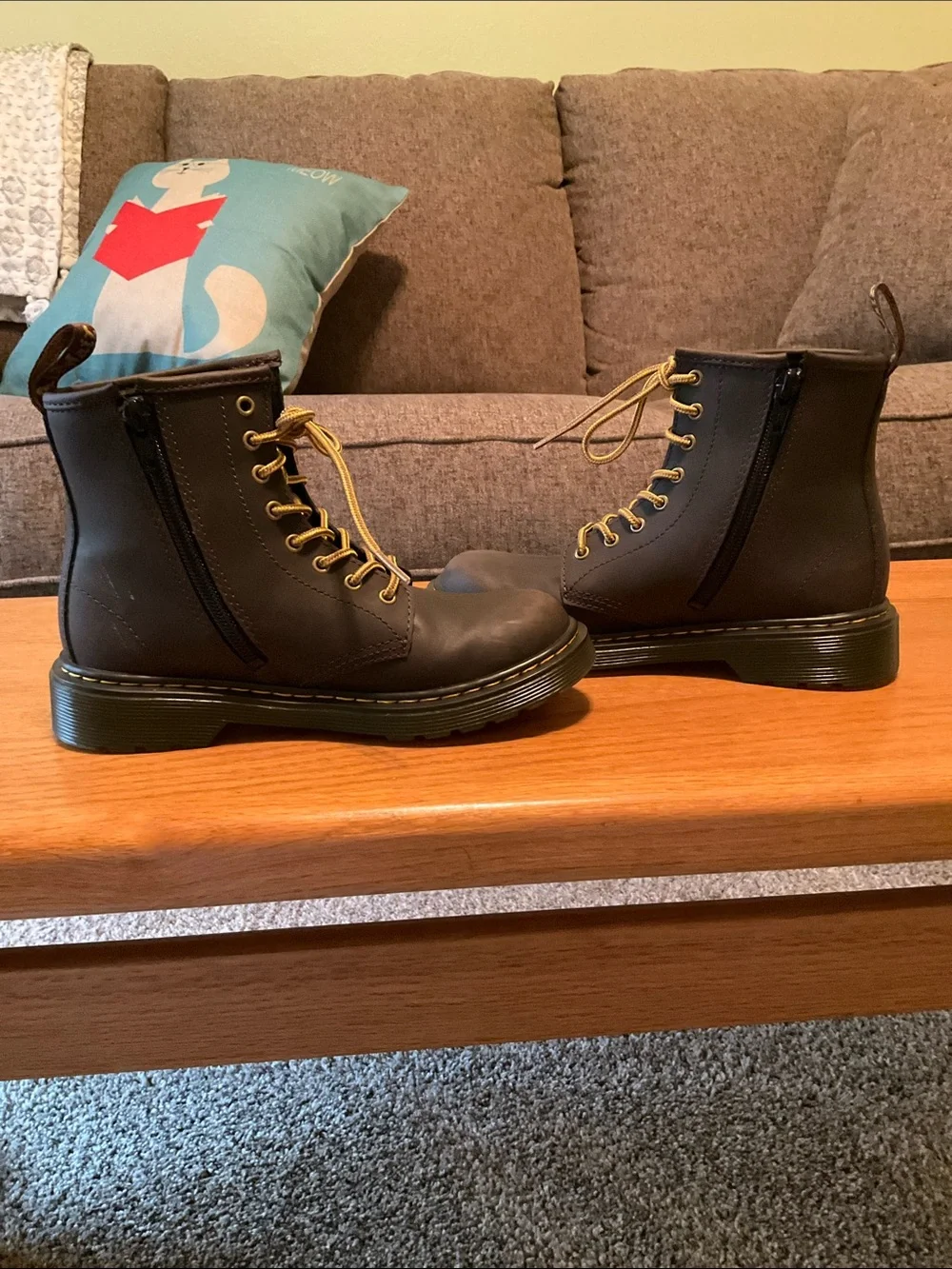 Youth Size 2 Dr. Martens Air Wair 1460 LaceUp Boots with Side Zipper